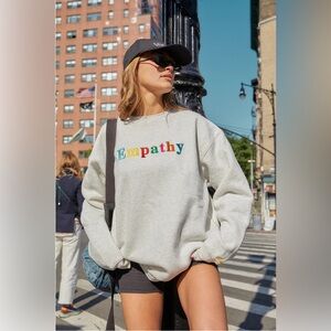 THE MAYFAIR GROUP Heathered Grey Empathy Crewneck Sweatshirts One Size Casual